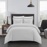 Chic Home Blaine Duvet Cover Set Contemporary Two Tone Striped Chevron Pattern Bedding - Pillow Shams Included - 3 Piece - Grey