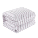 Chic Home Wesley Duvet Cover Set Contemporary Solid White With Dot Striped Pattern Print Design Bedding - Pillow Shams Included - 3 Piece - Dark Purple