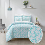 Chic Home Chrisley Duvet Cover Set Contemporary Watercolor Overlapping Rings Pattern Print Design Bedding - Pillow Shams Included - 3 Piece - Aqua