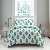 Chic Home Amelia 7 Piece Duvet Cover Set Floral Medallion Print Design Bed In A Bag Bedding with Zipper Closure Green