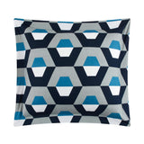 Chic Home Tudor Duvet Cover Set Contemporary Geometric Hexagon Pattern Print with Zipper Closure Blue