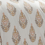 Chic Home Amelia Duvet Cover Set Floral Medallion Print Design Bedding with Zipper Closure Taupe