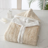 Chic Home Lansing Snuggle Hoodie Animal Pattern Robe Cozy Super Soft Ultra Plush Micromink Coral Fleece Sherpa Lined Wearable Blanket with 2 Pockets Hood Drawstring Closure - 51x71