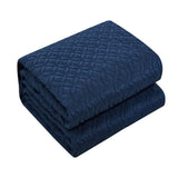 Chic Home Palmgren Rose Star Geometric 7 Pieces Quilted Bed In A Bag Soft Microfiber Sheet Set Decorative Pillows & Shams Navy