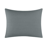 Hayden Quilt Set Striped Box Stitched Design Bed In A Bag Grey
