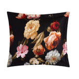 Chic Home Euphemia Reversible Quilt Set Floral Print Cursive Script Design Bed In A Bag - Sheet Set Decorative Pillow Shams Included - Black