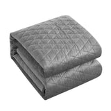 Chic Home Wafa Velvet Quilt Set Diamond Stitched Pattern Bedding - Pillow Shams Included - 3 Piece - Grey