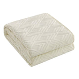 Chic Home Marling Quilt Set Contemporary Geometric Diamond Pattern Bedding - Pillow Shams Included - 3 Piece - Beige