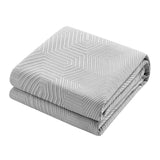 Chic Home Ridge Quilt Set Contemporary Y-Shaped Geometric Pattern Bed In A Bag Bedding - Sheets Pillowcases Pillow Shams Included - 7 Piece - Grey