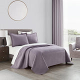 Chic Home Ridge Quilt Set Contemporary Y-Shaped Geometric Pattern Bed In A Bag Bedding - Sheets Pillowcases Pillow Shams Included - 7 Piece - Purple