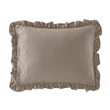 Chic Home Ashford Quilt Set Crinkle Crush Ruffled Drop Design Bed In A Bag Bedding - Sheets Pillowcases Pillow Shams Included - 7 Piece - Taupe