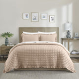 Chic Home Revel 7 Pieces Quilt Set, Diamond Stitched Crinkle Crush, Bedding Quilts Rose Pink
