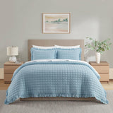 Chic Home Revel 7 Pieces Quilt Set, Diamond Stitched Crinkle Crush, Bedding Quilts Blue