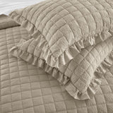Chic Home Revel 7 Pieces Quilt Set, Diamond Stitched Crinkle Crush, Bedding Quilts Beige