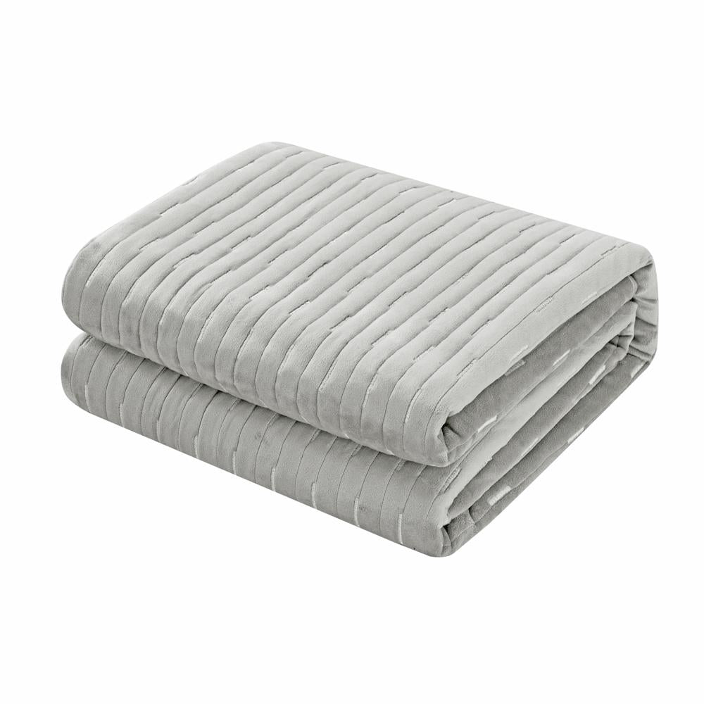 Chic Home Castiel 7 Pieces Quilt Set, Contemporary Stitched Embroidery, Bedding Quilts Grey