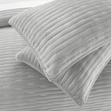 Chic Home Castiel 7 Pieces Quilt Set, Contemporary Stitched Embroidery, Bedding Quilts Grey