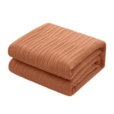 Chic Home Kyrie 3 Piece Quilt Set, Contemporary Organic Wavy Stitched, Bdding Quilts Brick Red