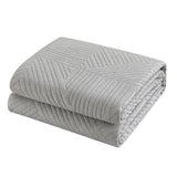 Chic Home Sianna 7 Piece Quilt Set, Contemporary Geometric Diagonal Stripe Design, Bedding Quilts Grey