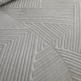 Chic Home Sianna 7 Piece Quilt Set, Contemporary Geometric Diagonal Stripe Design, Bedding Quilts Grey