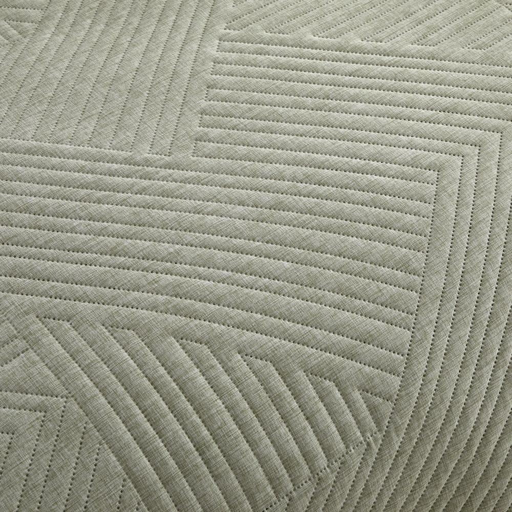 Chic Home Sianna 7 Piece Quilt Set, Contemporary Geometric Diagonal Stripe Design, Bedding Quilts Green