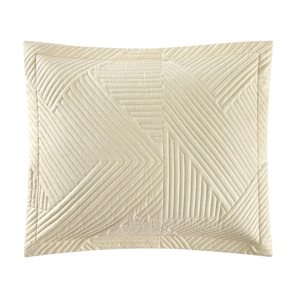 Chic Home Sianna 3 Pieces Quilt Set, Contemporary Geometric Diagonal Stripe Design, Bedding Quilts Beige