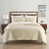 Chic Home Sianna 3 Pieces Quilt Set, Contemporary Geometric Diagonal Stripe Design, Bedding Quilts Beige