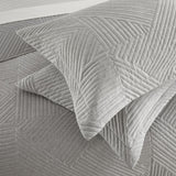 Chic Home Sianna 7 Piece Quilt Set, Contemporary Geometric Diagonal Stripe Design, Bedding Quilts Grey