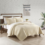 Chic Home Sianna 3 Pieces Quilt Set, Contemporary Geometric Diagonal Stripe Design, Bedding Quilts Beige