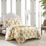 Chic Home Breana Quilt Set Floral Medallion Print Design Bedding Yellow
