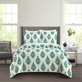 Chic Home Breana 7 Piece Quilt Set Floral Medallion Print Design Bed In A Bag Bedding Green
