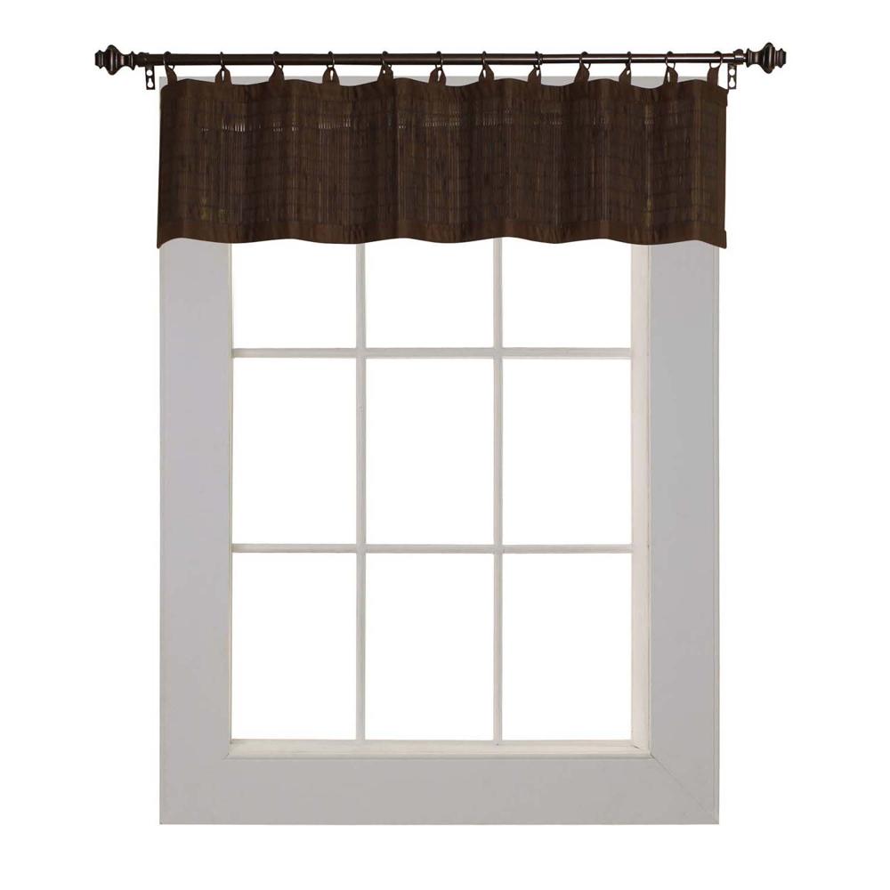 Versailles Valance Patented Ring Top Bamboo Panel Series - 12x72'', Espresso