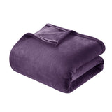 Chic Home Zahava 1 Piece Blanket Ultra Soft Fleece Microplush - Plum