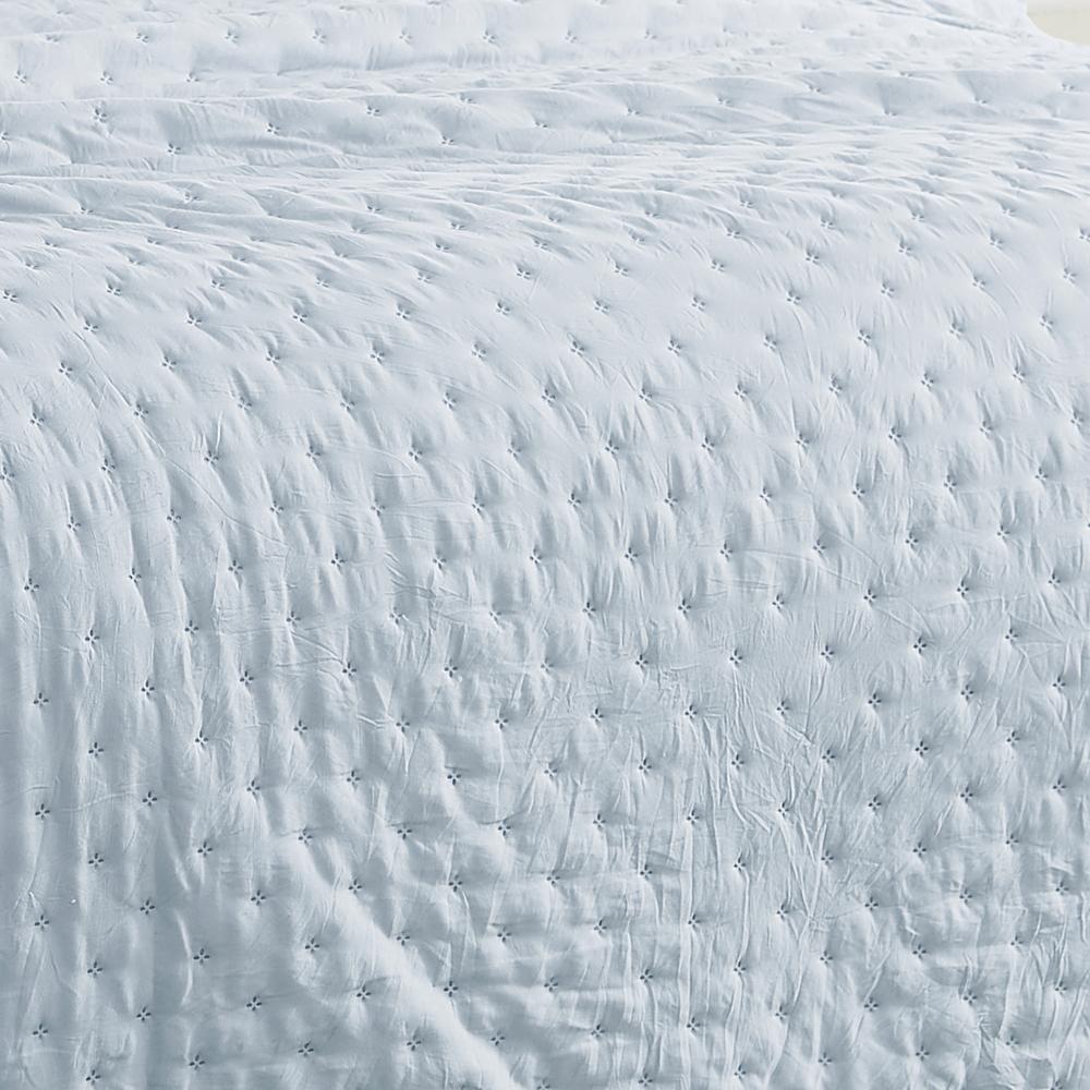 RT Designers Collection Cayla 3 Pieces Washed Pinsonic Lightweight Quilts Set For Bedding Blue