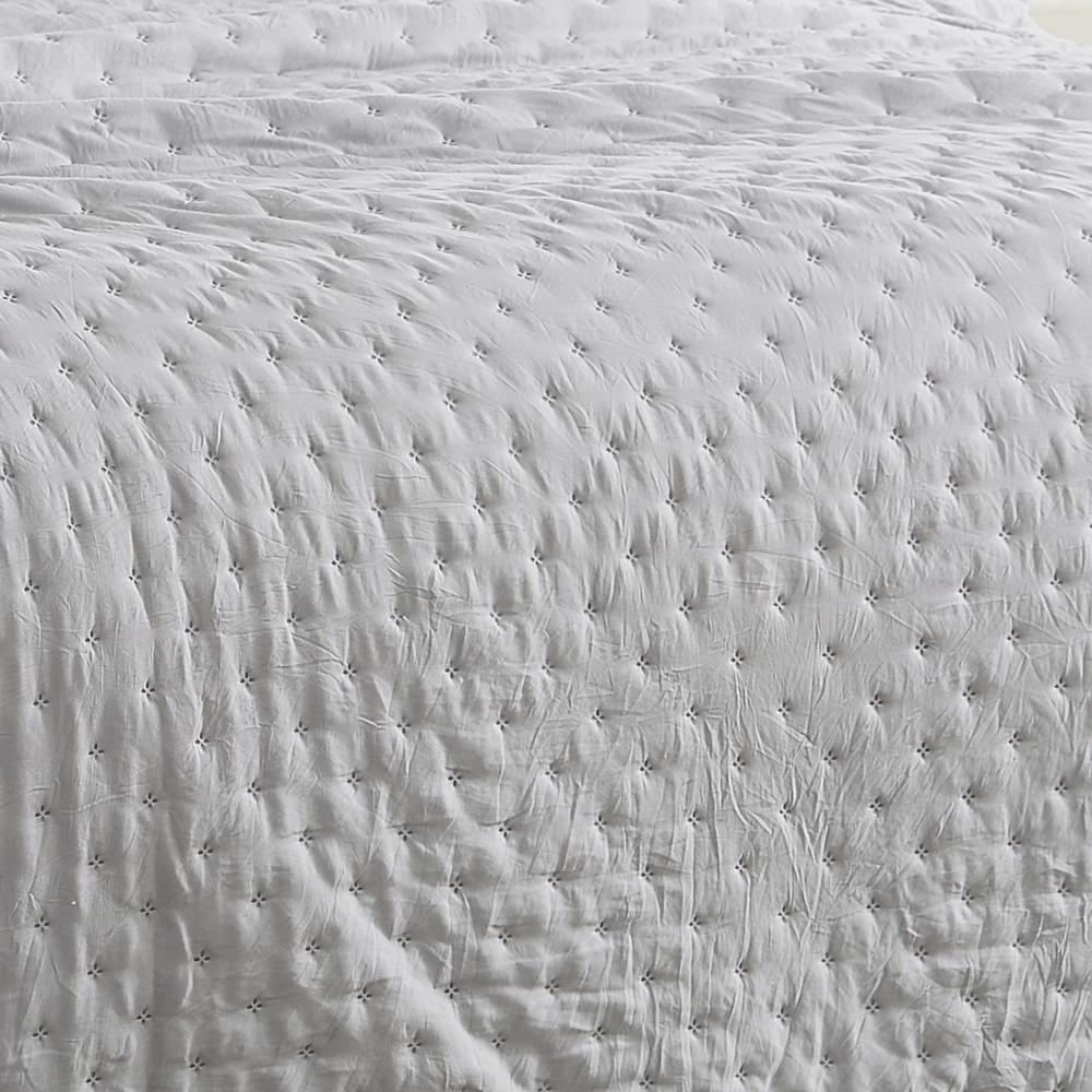 RT Designers Collection Cayla 3 Pieces Washed Pinsonic Lightweight Quilts Set For Bedding Grey