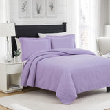 RT Designers Collection Ruby 3 Pieces Pinsonic Lightweight Quilts Set For Bedding Lavender