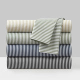 Chic Home Brooke Sheet Set Super Soft Contemporary Two Tone Striped Pattern Design - Includes 1 Flat, 1 Fitted Sheet, and 2 Pillowcases - 4 Piece - Queen 90x102"
