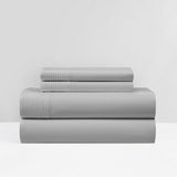 Chic Home Marsai Sheet Set Super Soft Pleated Flange Solid Color Design - Includes 1 Flat, 1 Fitted Sheet, and 1 Pillowcase - 3 Piece - Twin XL 66x102"