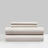 Chic Home Lucille Sheet Set Super Soft Two-Tone Interlaced Geometric Pattern Print Design - Includes 1 Flat, 1 Fitted Sheet, and 2 Pillowcases - 4 Piece - King 108x102"