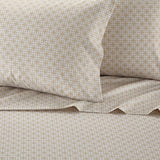 Chic Home Lucille Sheet Set Super Soft Two-Tone Interlaced Geometric Pattern Print Design - Includes 1 Flat, 1 Fitted Sheet, and 2 Pillowcases - 4 Piece - King 108x102"