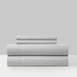 Chic Home Denise Sheet Set Super Soft Graphic Herringbone Print Design - Includes 1 Flat, 1 Fitted Sheet, and 2 Pillowcases - 4 Piece - King 108x102"