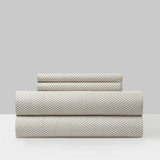 Chic Home Denise Sheet Set Super Soft Graphic Herringbone Print Design - Includes 1 Flat, 1 Fitted Sheet, and 2 Pillowcases - 4 Piece - King 108x102"