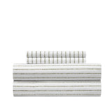 Chic Home Kailey Sheet Set Solid White With Dot Striped Pattern Print Design - Includes 1 Flat, 1 Fitted Sheet, and 2 Pillowcases - 4 Piece - King 108x102"