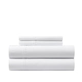 Chic Home Ashton Sheet Set Super Soft Solid Color With Piping Flange Edge Design - Includes 1 Flat, 1 Fitted Sheet, and 2 Pillowcases - 4 Piece - White