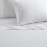 Chic Home Ashton Sheet Set Super Soft Solid Color With Piping Flange Edge Design - Includes 1 Flat, 1 Fitted Sheet, and 2 Pillowcases - 4 Piece - White