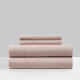 Chic Home Ashton Sheet Set Super Soft Solid Color With Piping Flange Edge Design - Includes 1 Flat, 1 Fitted Sheet, and 2 Pillowcases - 4 Piece - Rose