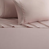 Chic Home Ashton Sheet Set Super Soft Solid Color With Piping Flange Edge Design - Includes 1 Flat, 1 Fitted Sheet, and 2 Pillowcases - 4 Piece - Rose