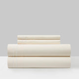 Chic Home Savannah Sheet Set Solid Color With Dual Stripe Embroidery - Includes 1 Flat, 1 Fitted Sheet, and 2 Pillowcases - 4 Piece - King 108x102"
