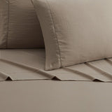 Chic Home Casey Sheet Set Solid Color Washed Garment Technique - Includes 1 Flat, 1 Fitted Sheet, and 2 Pillowcases - 4 Piece - King 108x102"