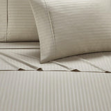 Chic Home Siena Sheet Set Solid Color Striped Pattern Technique - Includes 1 Flat, 1 Fitted Sheet, and 2 Pillowcases - 4 Piece - Green