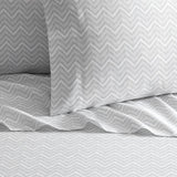 Chic Home Alaina Sheet Set Super Soft Contemporary Striped Chevron Pattern Design - Includes 1 Flat, 1 Fitted Sheet, and 1 Pillowcase - 3 Piece - Twin 66x102"